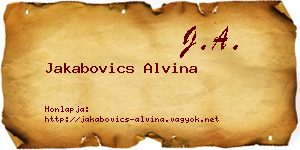 Jakabovics Alvina névjegykártya
